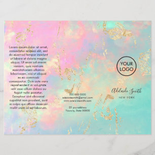 faux iridescent delikat opal broschyr