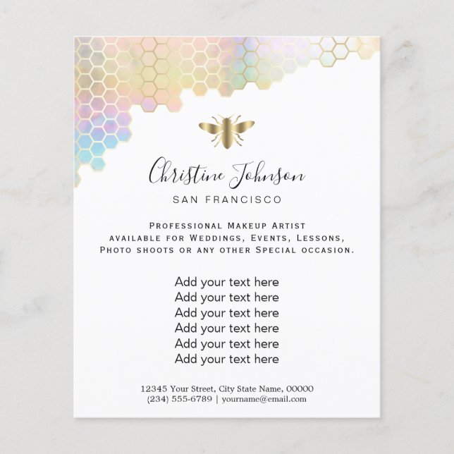 faux iridescent, effekt bikaka flygblad (Framsidan)