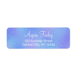 Faux Iridescent Foil Elegant Returetiketters Returadress Etikett