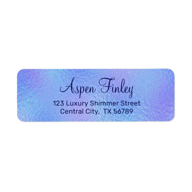 Faux Iridescent Foil Elegant Returetiketters Returadress Etikett (Framsidan)