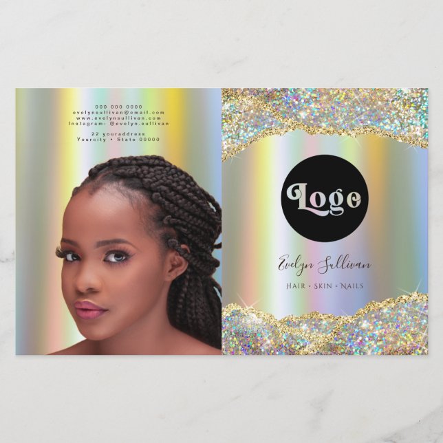 Faux iridescent glitter foil bifold brochyr (Framsida)