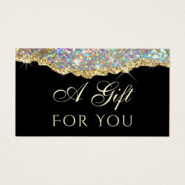 Faux iridescent guld glitter-presentkort visitkort