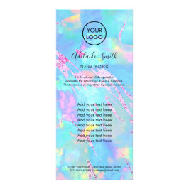 faux iridescent opal aqua reklamkort