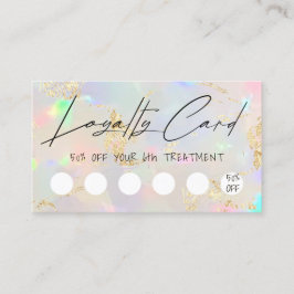 faux iridescent opal design loyalty card visitkort