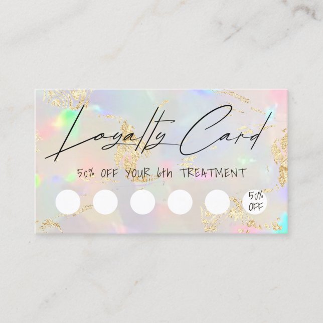 faux iridescent opal design loyalty card visitkort (Framsida)