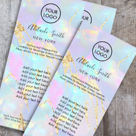 faux iridescent opal reklamkort