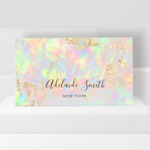 faux iridescent opal stone-affärskort