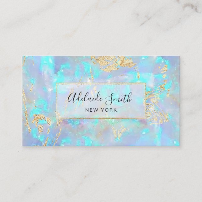 FAUX iridescent opal Visitkort (Framsida)