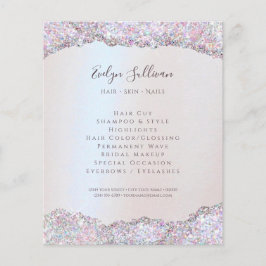 Faux iridescent rosa glitter foliefludde flygblad