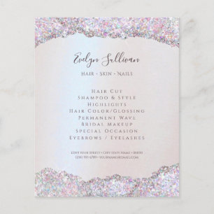 Faux iridescent rosa glitter foliefludde flygblad