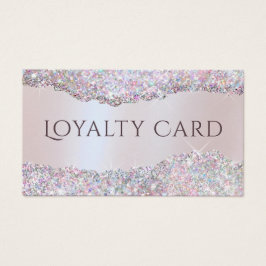 Faux iridescent rosa glitter-folieförmånskort visitkort