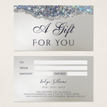 Faux iridescent silver glitter-foliepapport