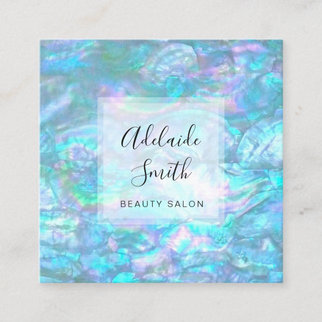 FAUX Iridescent snäcka struktur Fyrkantigt Visitkort (Framsida)