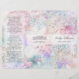 Faux iridescent vattencolor glitter brochure