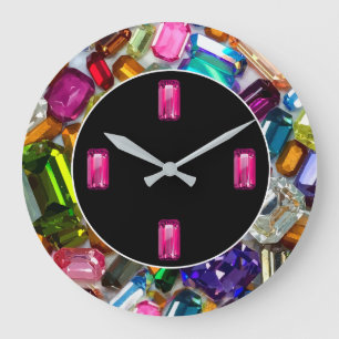 Faux judar Glitzy Bling Wall Clocks Stor Klocka