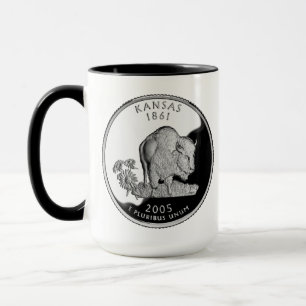 Faux Kansas-statskvartal Mugg