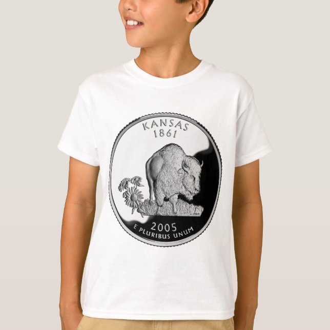 Faux Kansas-statskvartal Tee (Framsida)