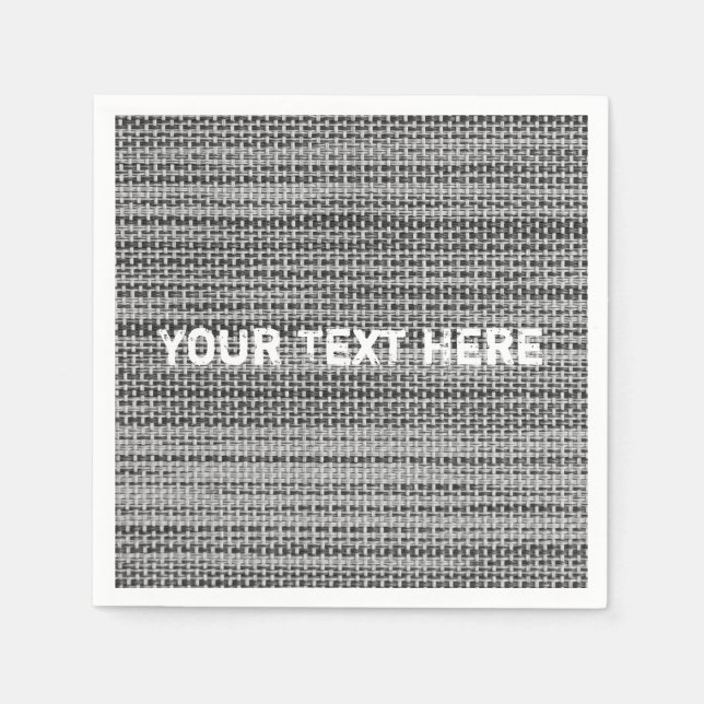 Faux Knitten Napkins med Anpassningsbar Text Pappersservett (Framsidan)