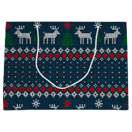 Faux Knitting Mönster Julgran och Hjort