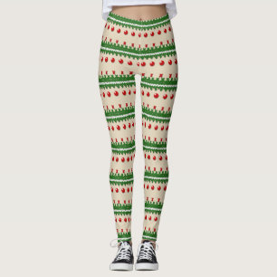 Faux Knkunniga uggla-julbalar Leggings