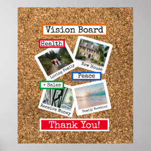 Faux Kork Anpassningsbar Photo Collage Vision Boar Poster