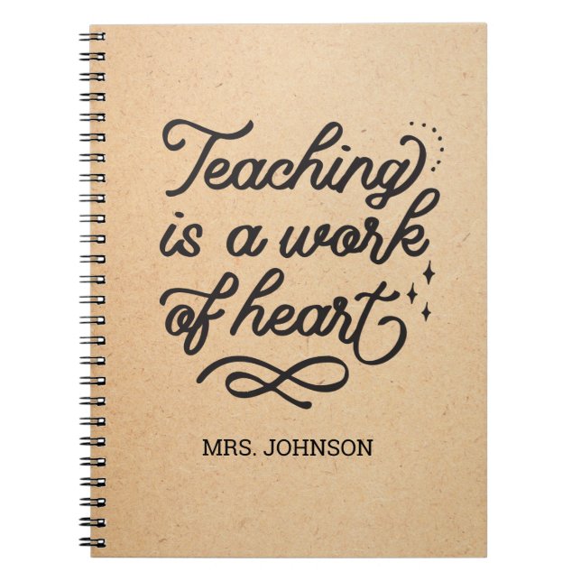 Faux Kraft Inspirational Teacher-uppskattning Anteckningsbok (Framsidan)