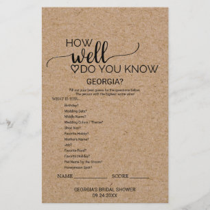 Faux Kraft känner du till Bride Game
