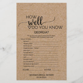 Faux Kraft känner du till Bride Game