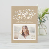 Faux Kraft Papper Rustic Script Photo Studenten