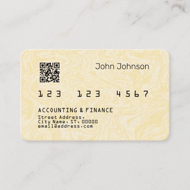 Faux kredit eller debetkort, blek mönster visitkort (Framsida)