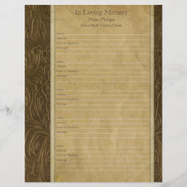 Faux läderparker Memorial bok Filler Page