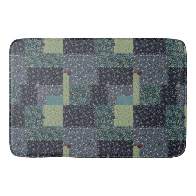 Faux Land Patchwork Quilt Bath Mat Badrumsmatta (Framsidan)