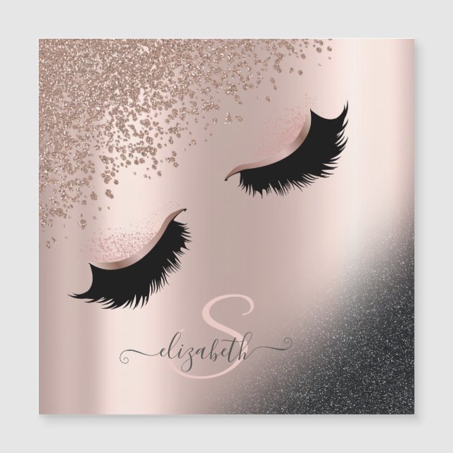 Faux Lash Black Glitter Diamonds Ro Guld (Framsida)