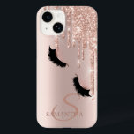 Faux Lash Glitter Ro Guld Drives<br><div class="desc">Faux-piskor, glitter-droppar och ditt monogram på ro guld.</div>
