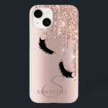 Faux Lash Glitter Ro Guld Drives<br><div class="desc">Faux-piskor,  glitter-droppar och ditt monogram på ro guld.</div>