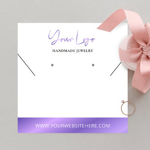 Faux Lavender Foil Logotyp Earring Jewelry Visning Fyrkantigt Visitkort