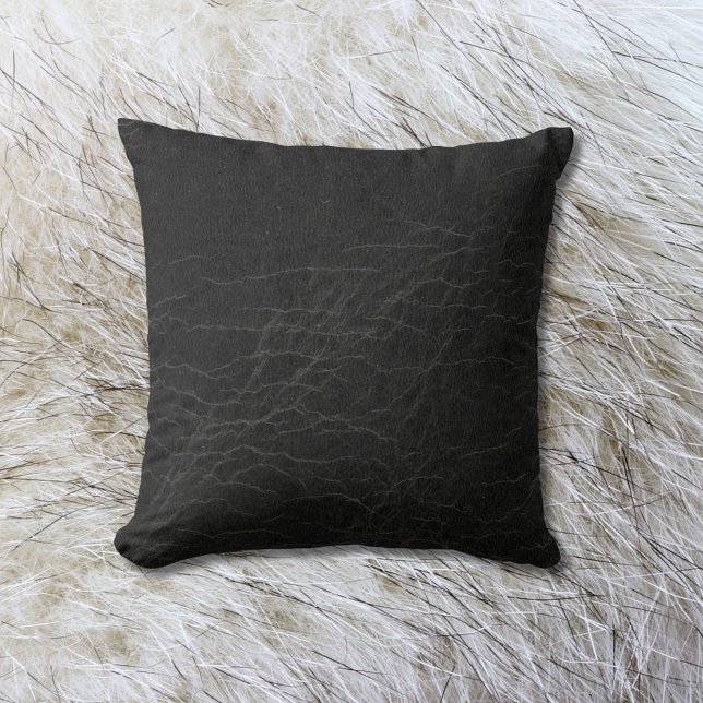 Faux Leather | Black Rawhide Kudde (Skapare uppladdad)