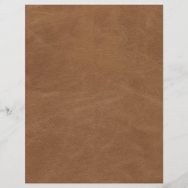 Faux Leather Brown Scrapbook Papper (Framsida)