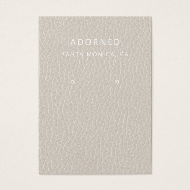 Faux Leather Chic Earring Visning Card Visitkort (Framsidan)