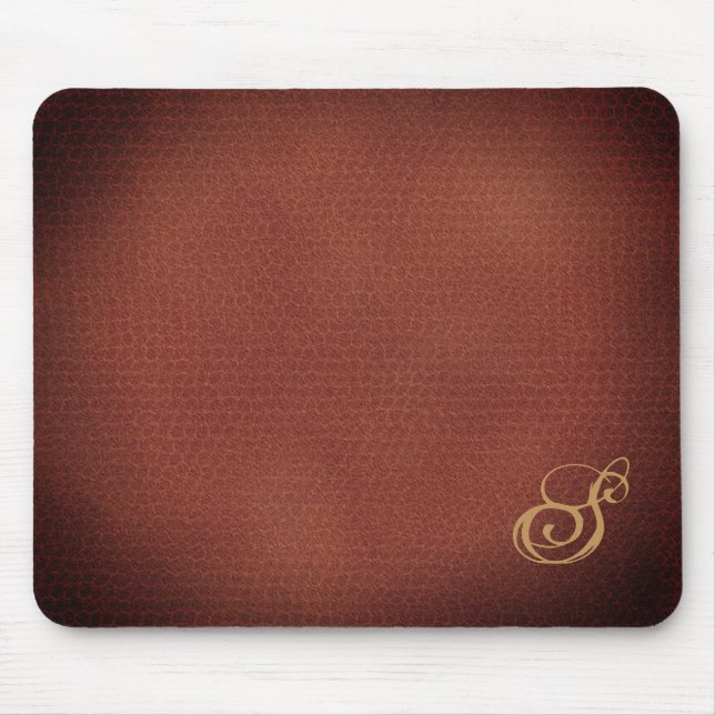 Faux Leather-Eleganten Monogrammed Musmatta (Framsidan)