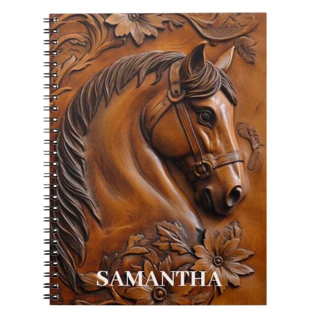 Faux Leather Horse Personlig Anteckningsbok (Framsidan)