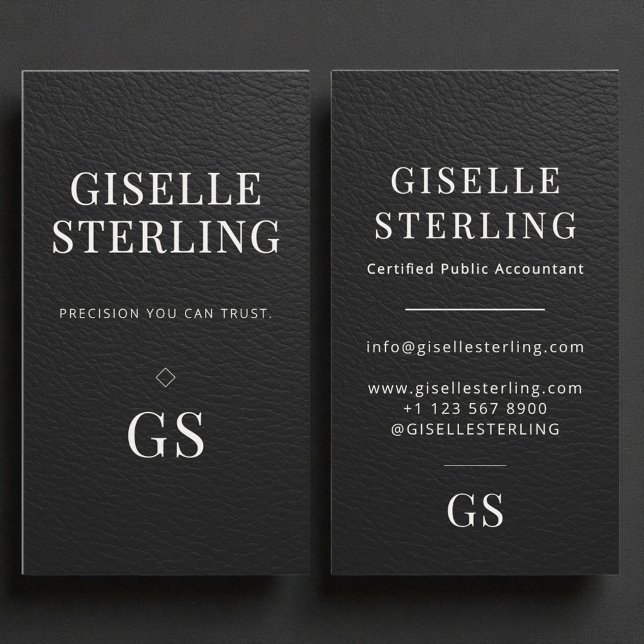 Faux Leather Modern Accountant Tax Preparer CPA Visitkort (Skapare uppladdad)