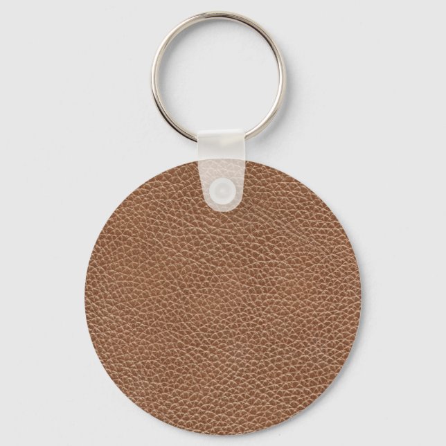 Faux Leather Natural Brown Nyckelring (Framsida)