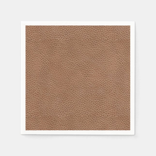 Faux Leather Natural Brown Pappersservett (Framsidan)