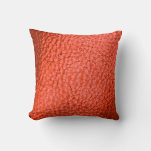 Faux Leather Salmon Färg Design Kudde