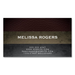 Faux Leather Slate Färg Blocks Magnetiska Visitkort
