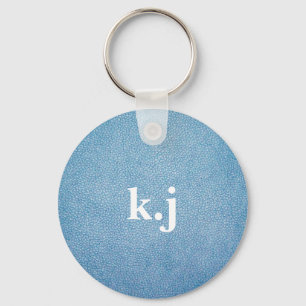 Faux Leather Struktur personlig blue Nyckelring