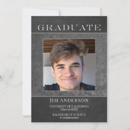Faux Leather Studenten i Photo Silver Metall och Meddelande