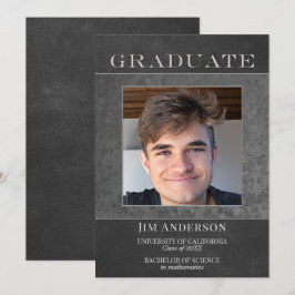 Faux Leather Studenten i Photo Silver Metall och Meddelande