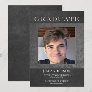 Faux Leather Studenten i Photo Silver Metall och Meddelande